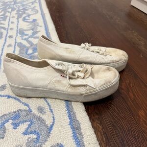 Superga White Platform Sneakers